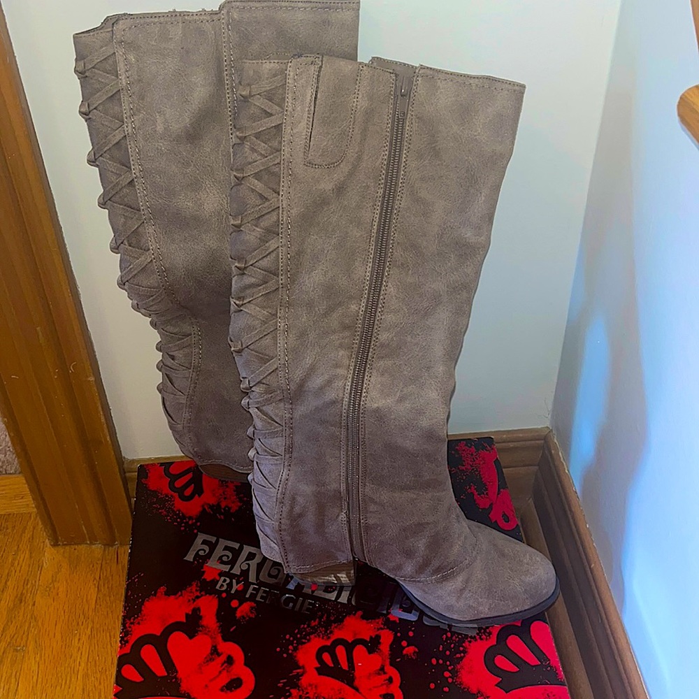 I love these boots! I only wore them once they are too small. Knee high.